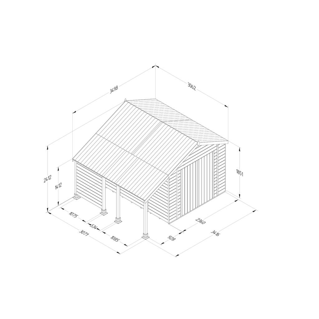 Timberdale 10×8 Apex Shed – Double Door With Log Store 5013053189276 2